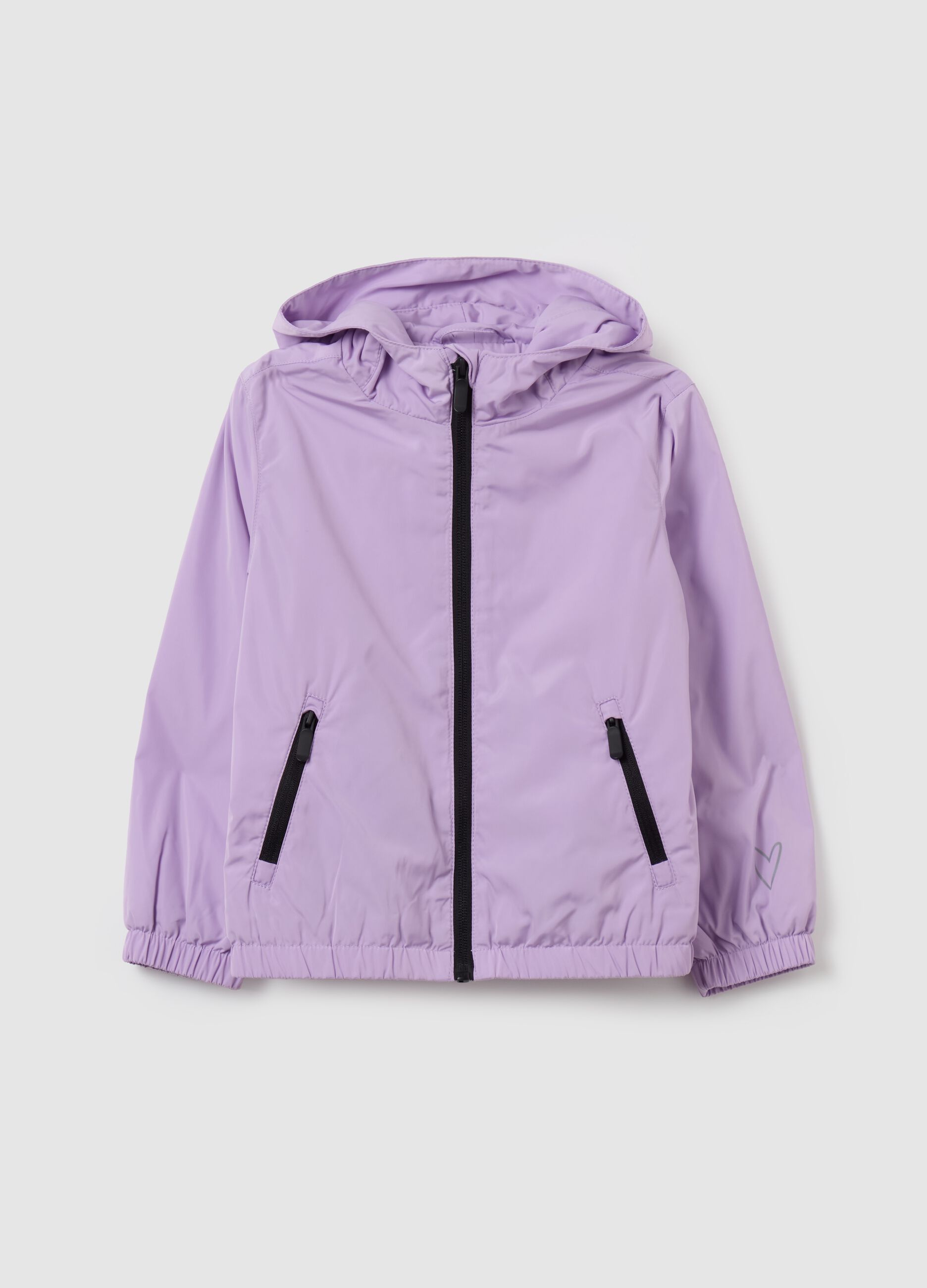 Short waterproof jacket with hood