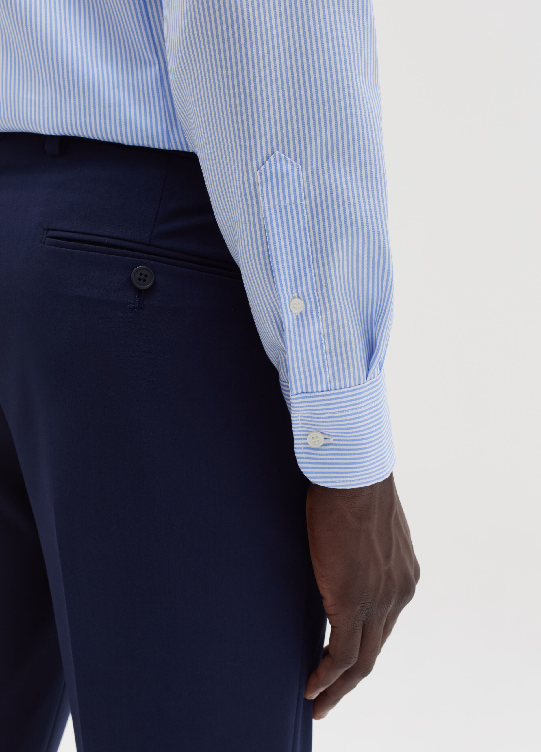 Slim-fit shirt with double-twist stripes