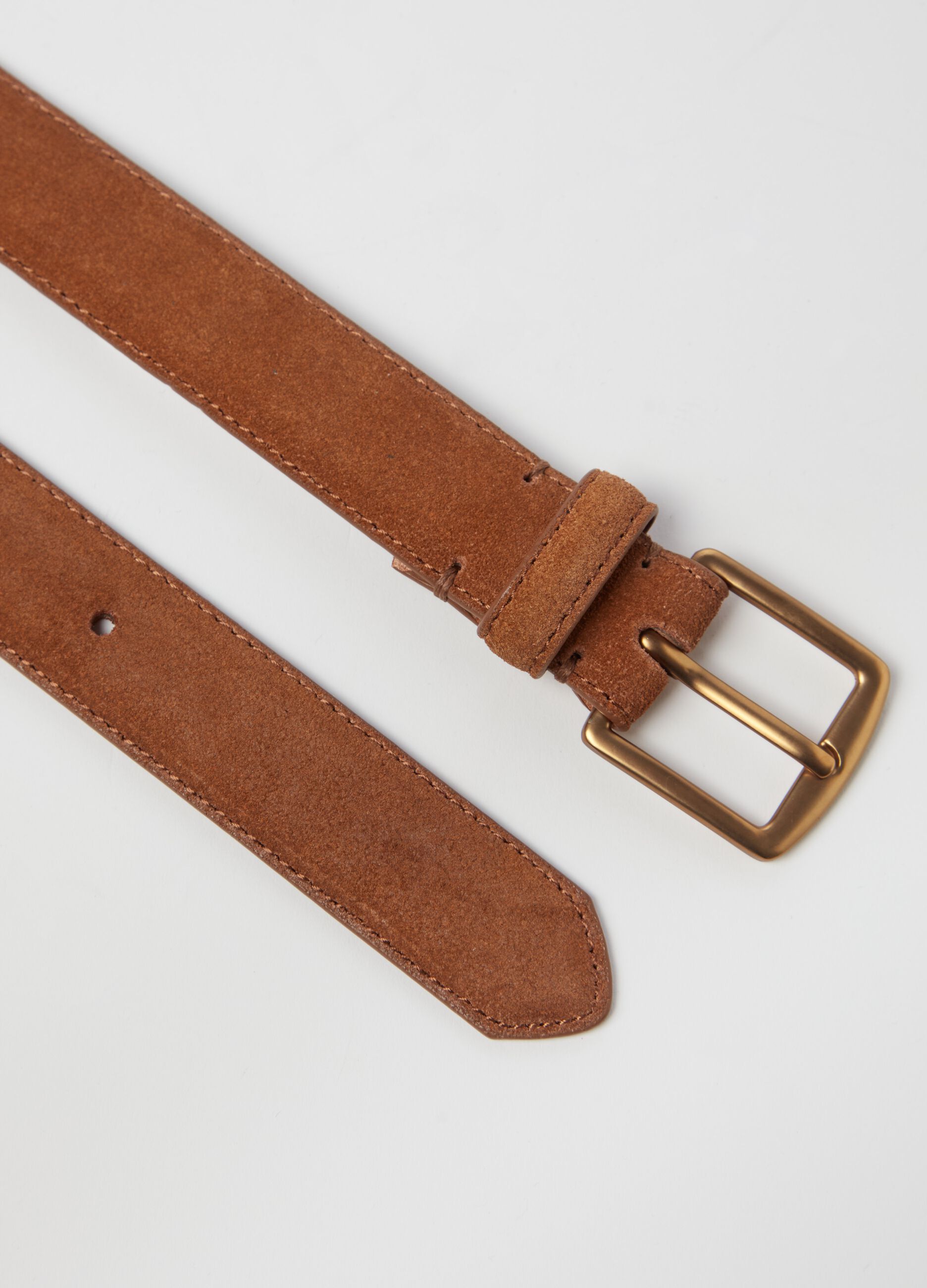 Contemporary belt in suede leather