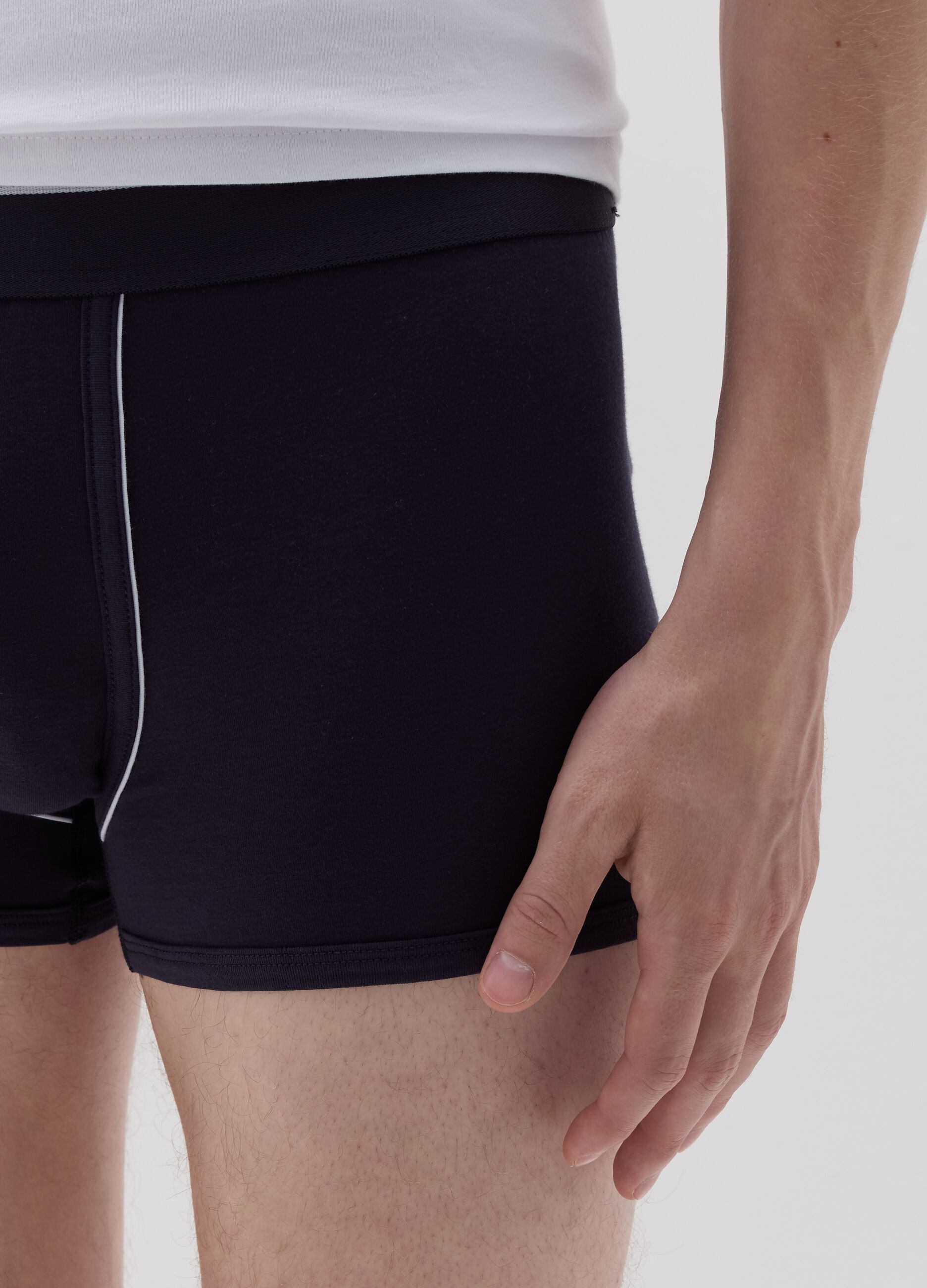 Two-pack boxer shorts with contrasting piping