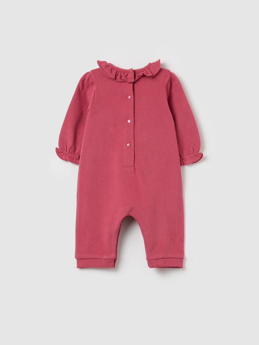 Organic cotton onesie with bouclé fox patch_1