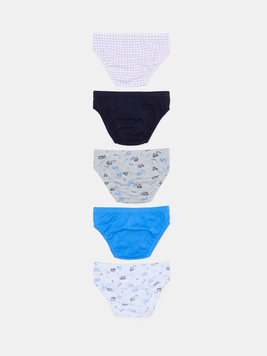 Five-pack organic cotton briefs with patterned print_1