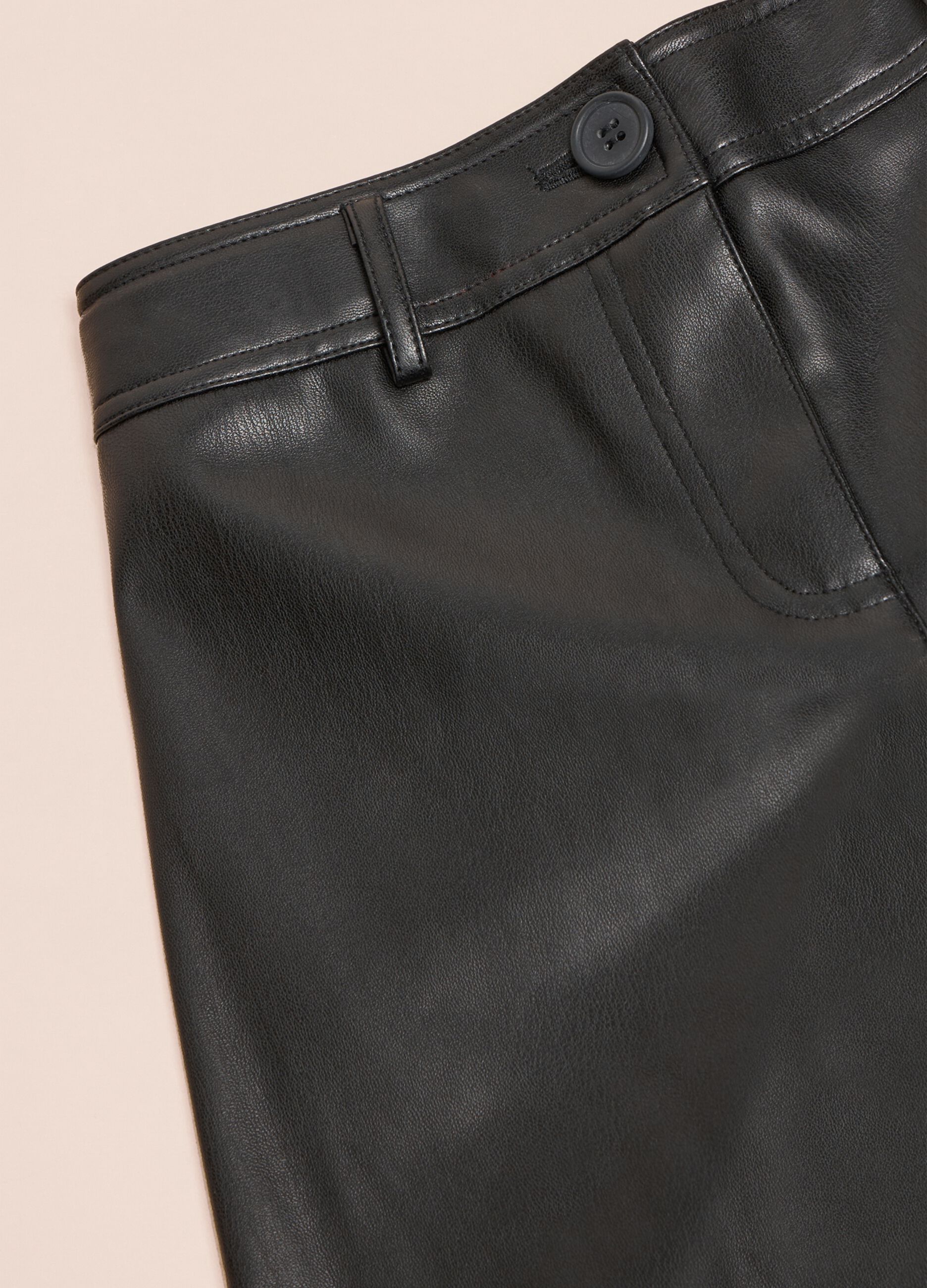 Wide-leg trousers in faux leather