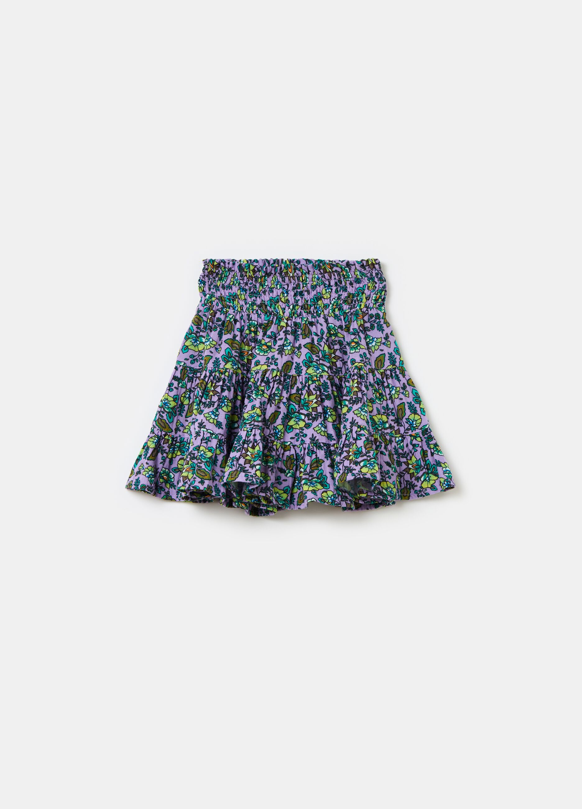 Floral tiered skirt in cotton