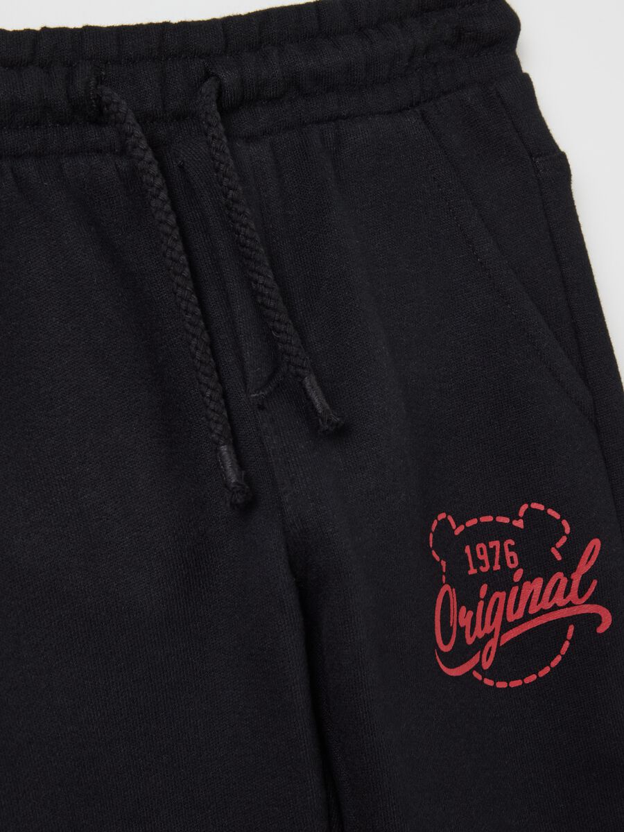 Fleece joggers with drawstring and print_2