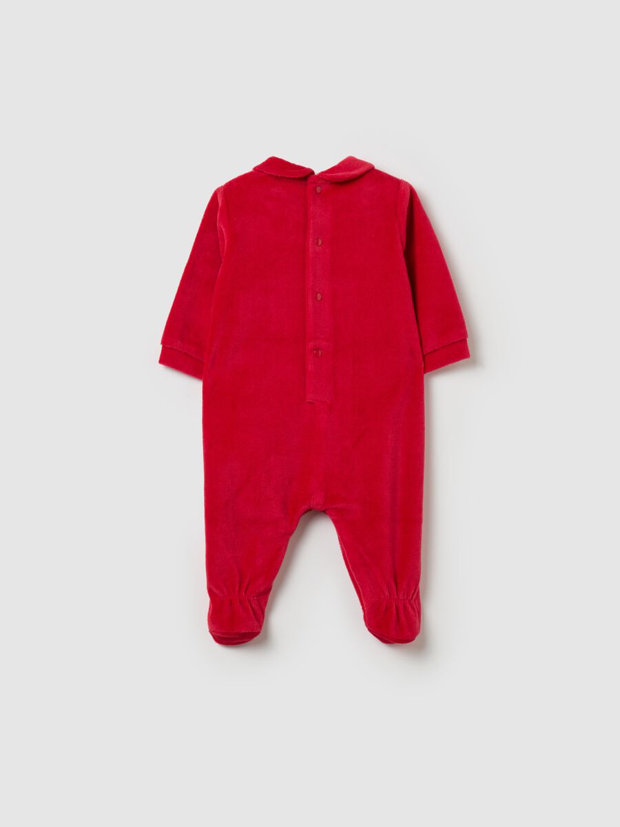 "Il mio primo Natale" velour onesie with feet_1