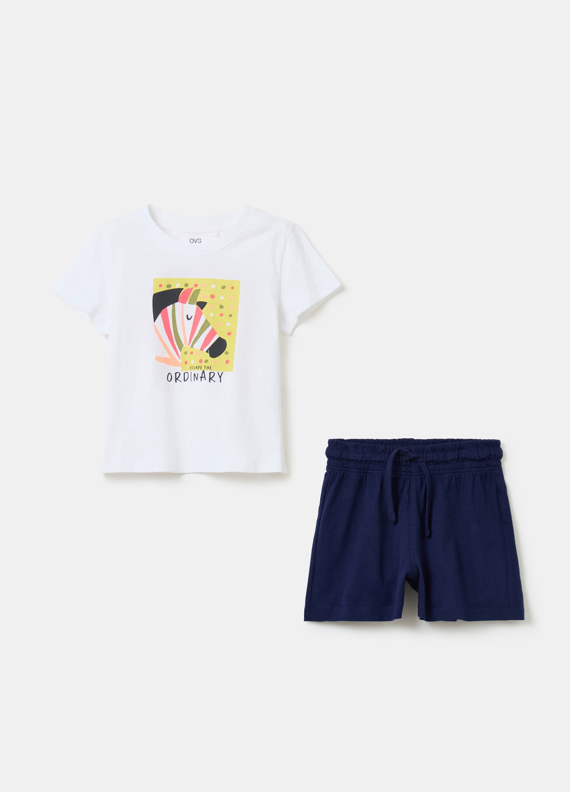 Set t-shirt con stampa e shorts