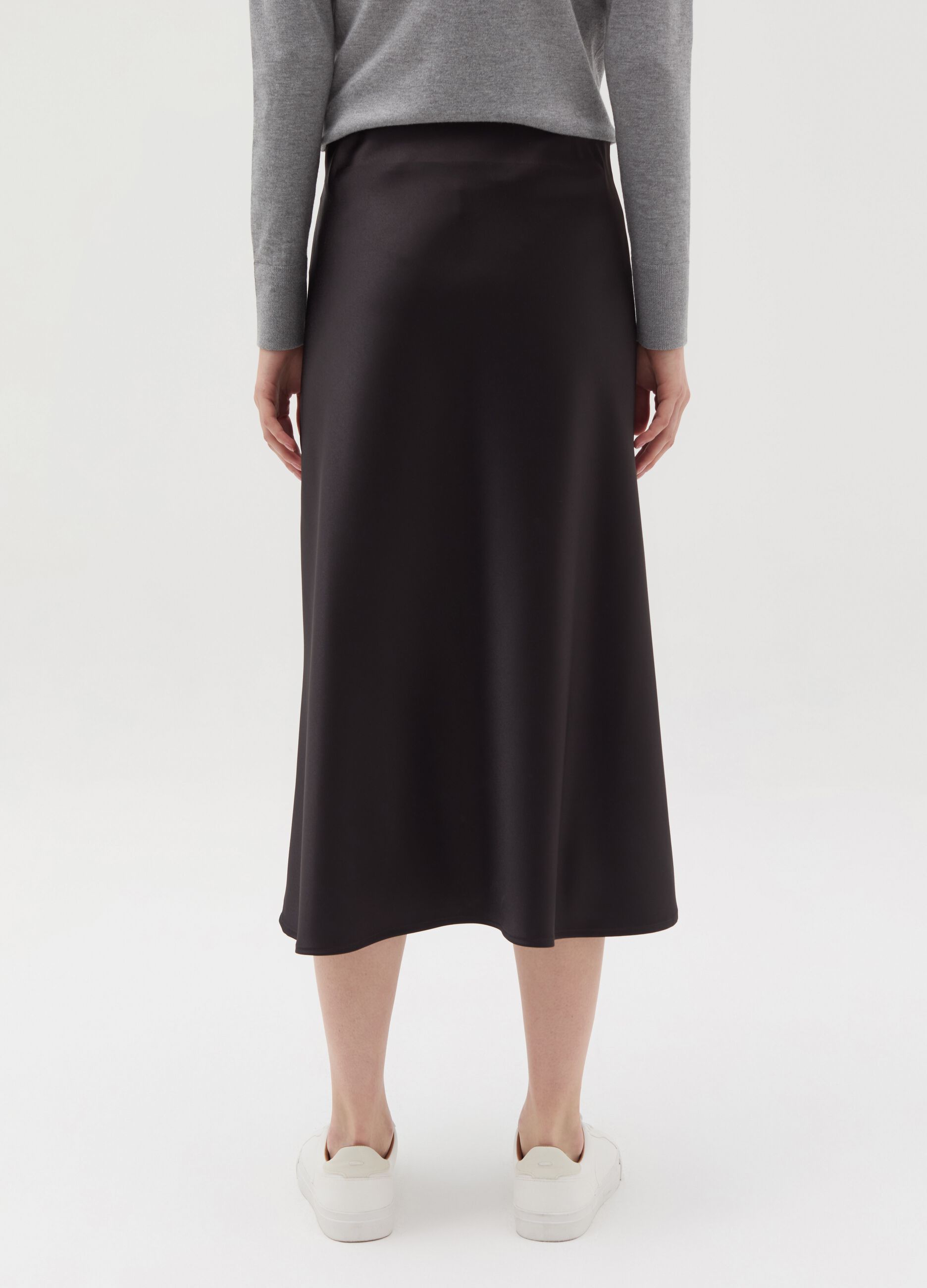 Midi skirt in satin