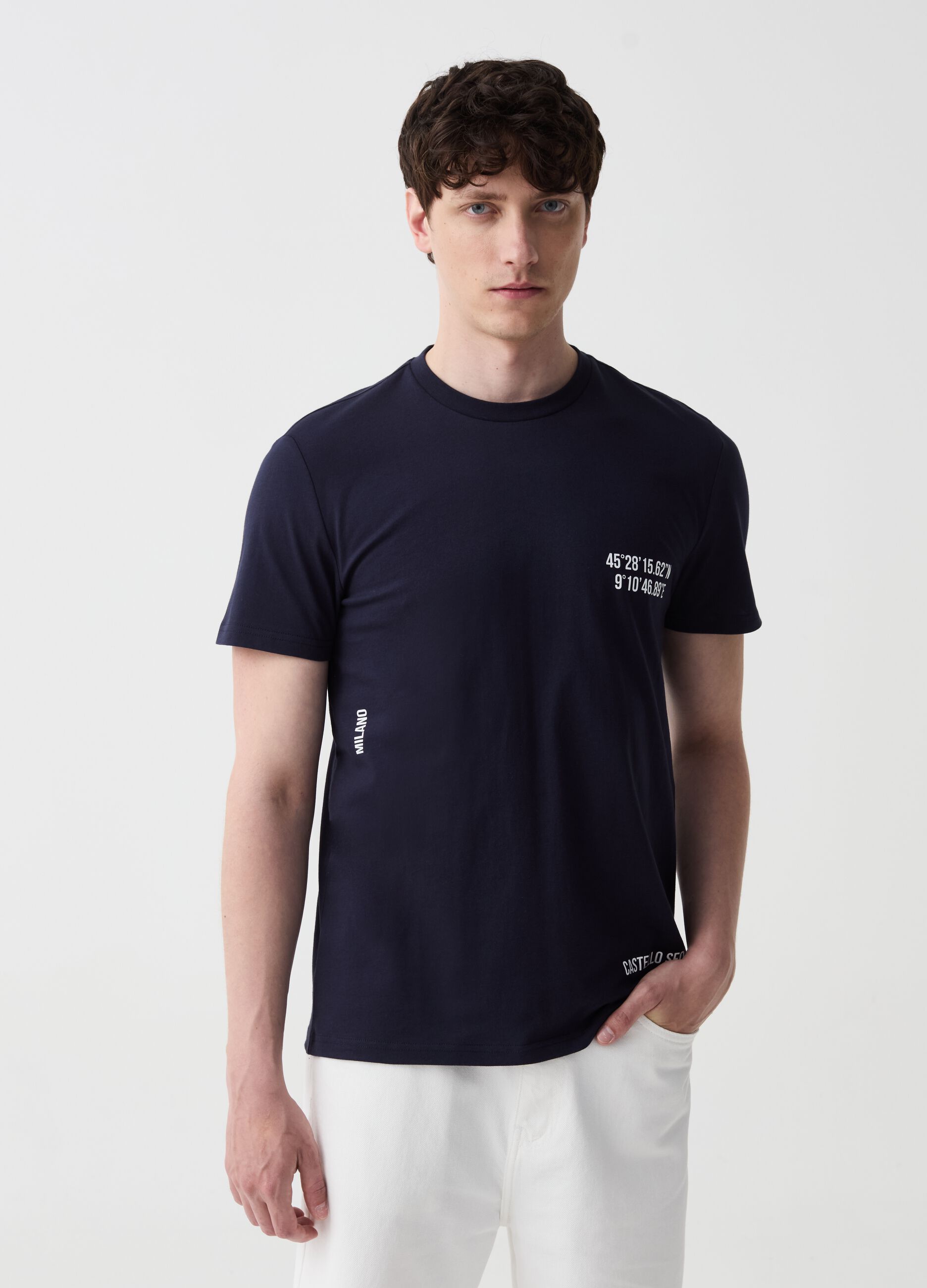 T-shirt with Milan Castello Sforzesco print