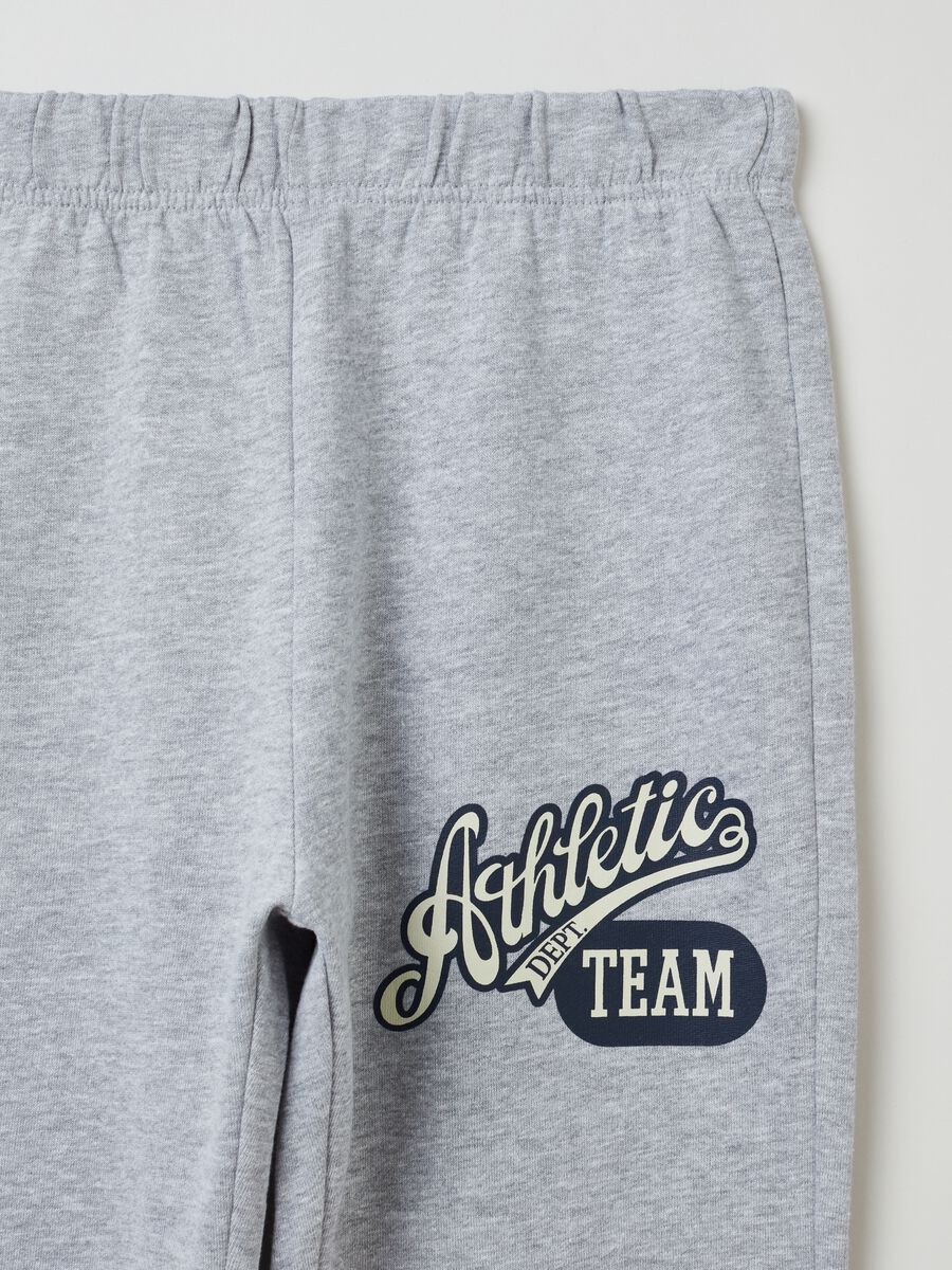 Fleece joggers with lettering print_2