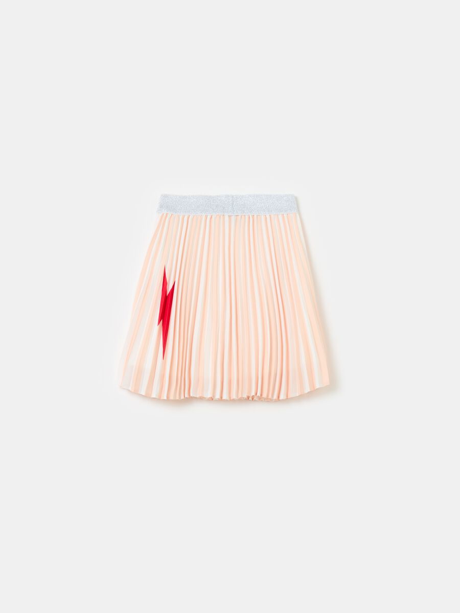 Pleated skirt with heart and star print_1