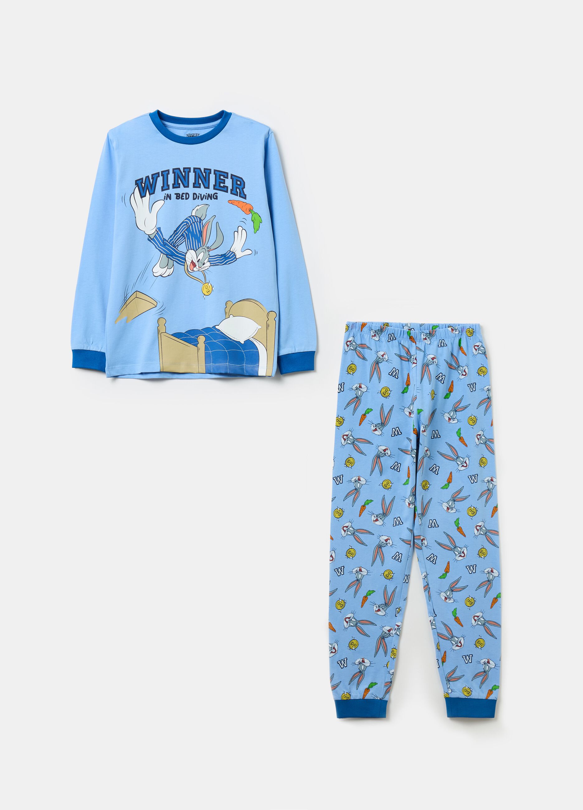 Organic cotton pyjamas with Bugs Bunny print