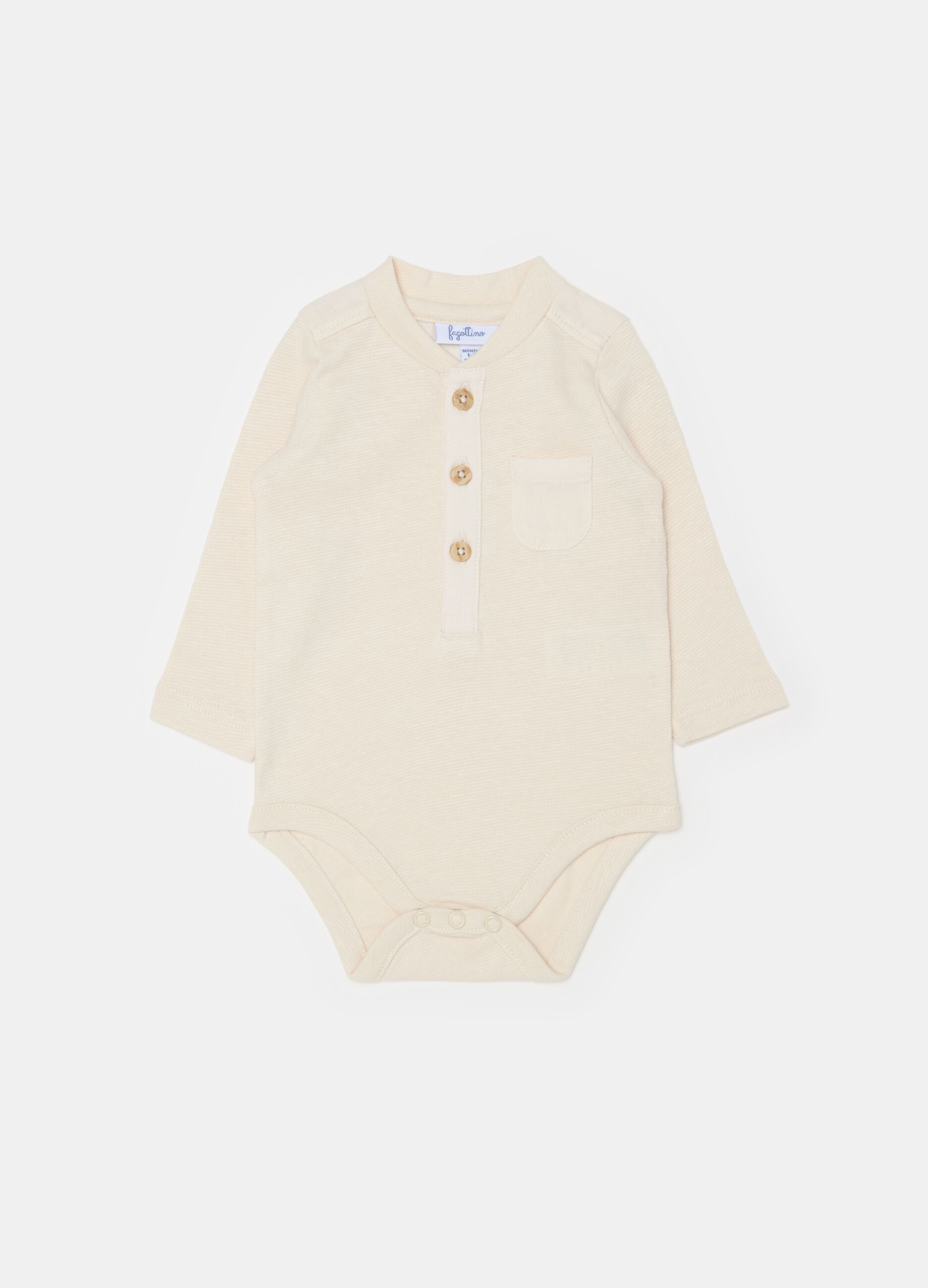 Long-sleeved bodysuit in organic cotton