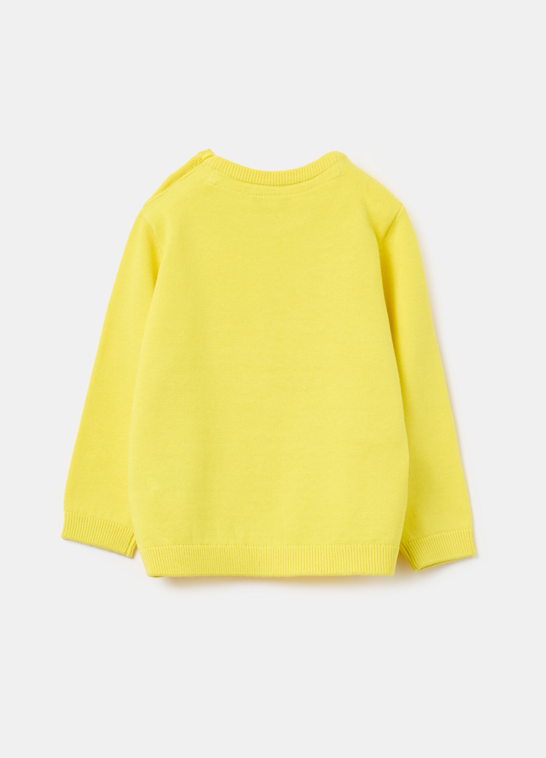 Solid colour cotton pullover