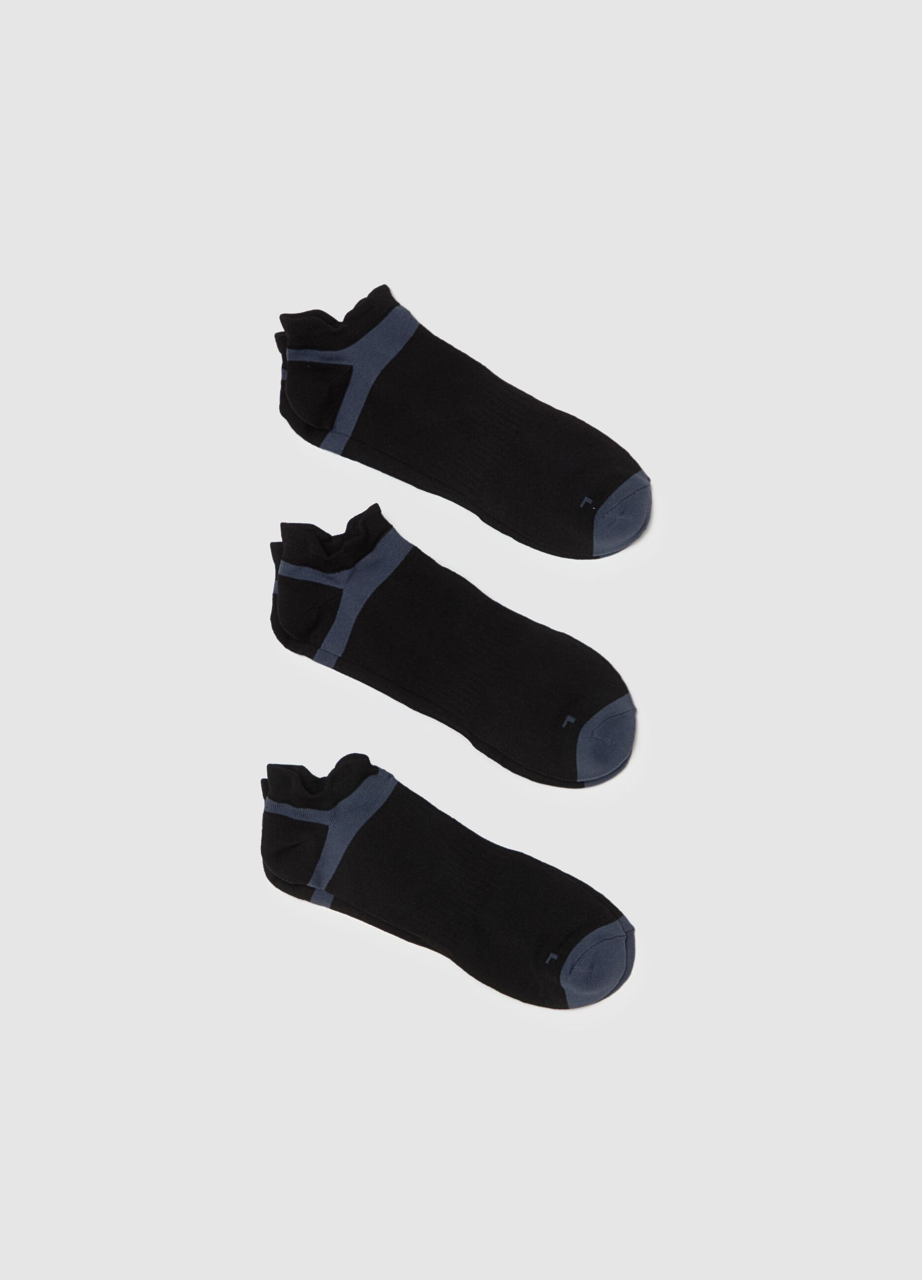 Three-pair pack short fitness socks