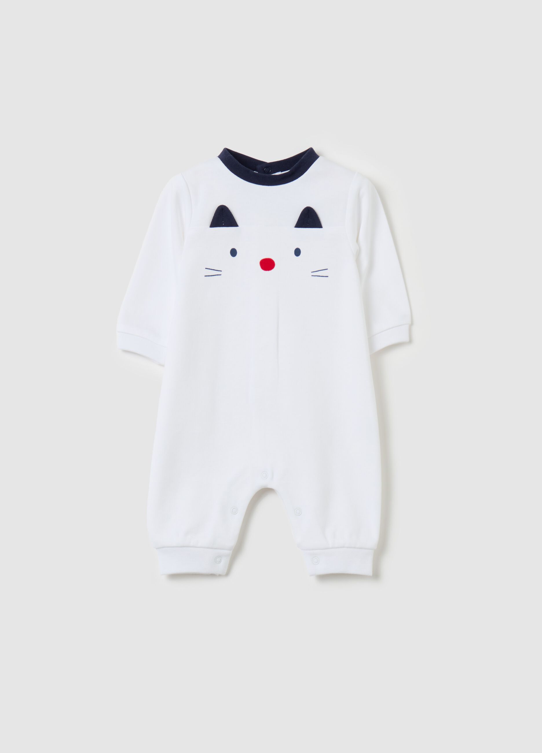 Organic cotton onesie with kitten print