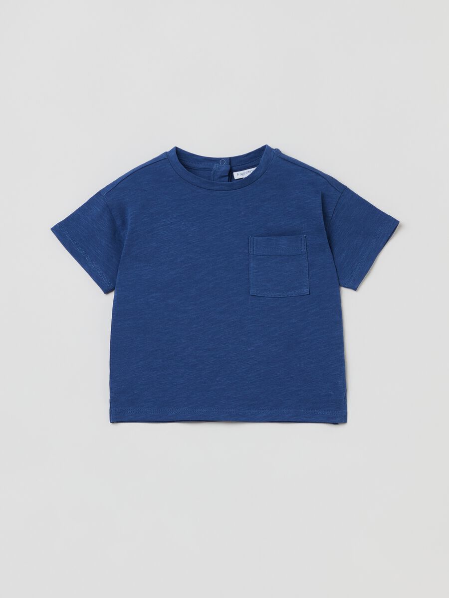 Slub cotton T-shirt with pocket_0