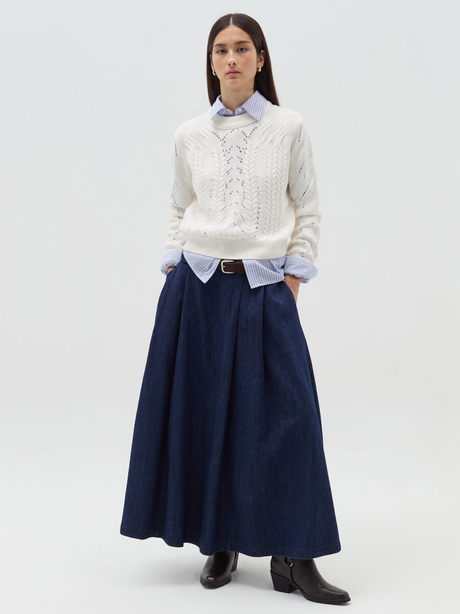 Denim full skirt_0