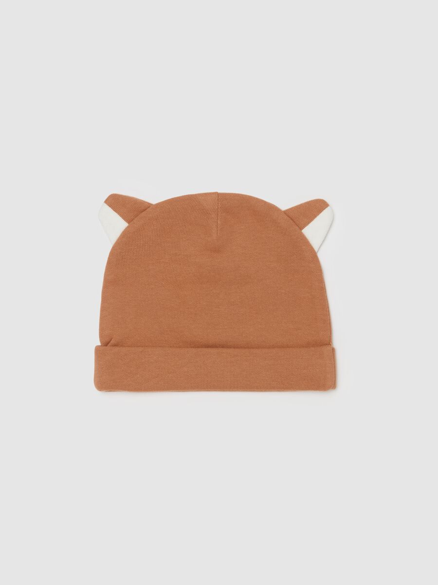 Organic cotton hat with ears and print_1