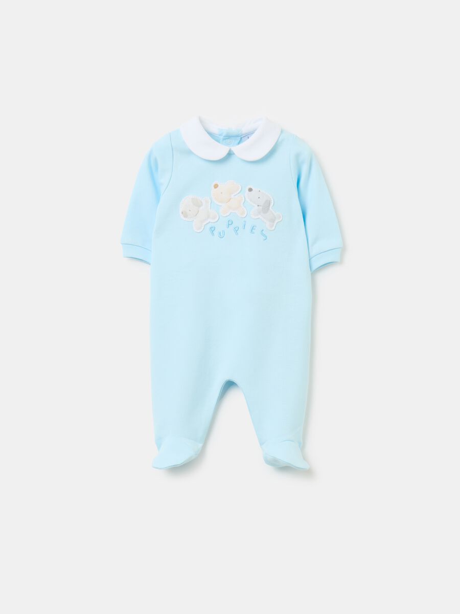 Cotton onesie with feet and application_0