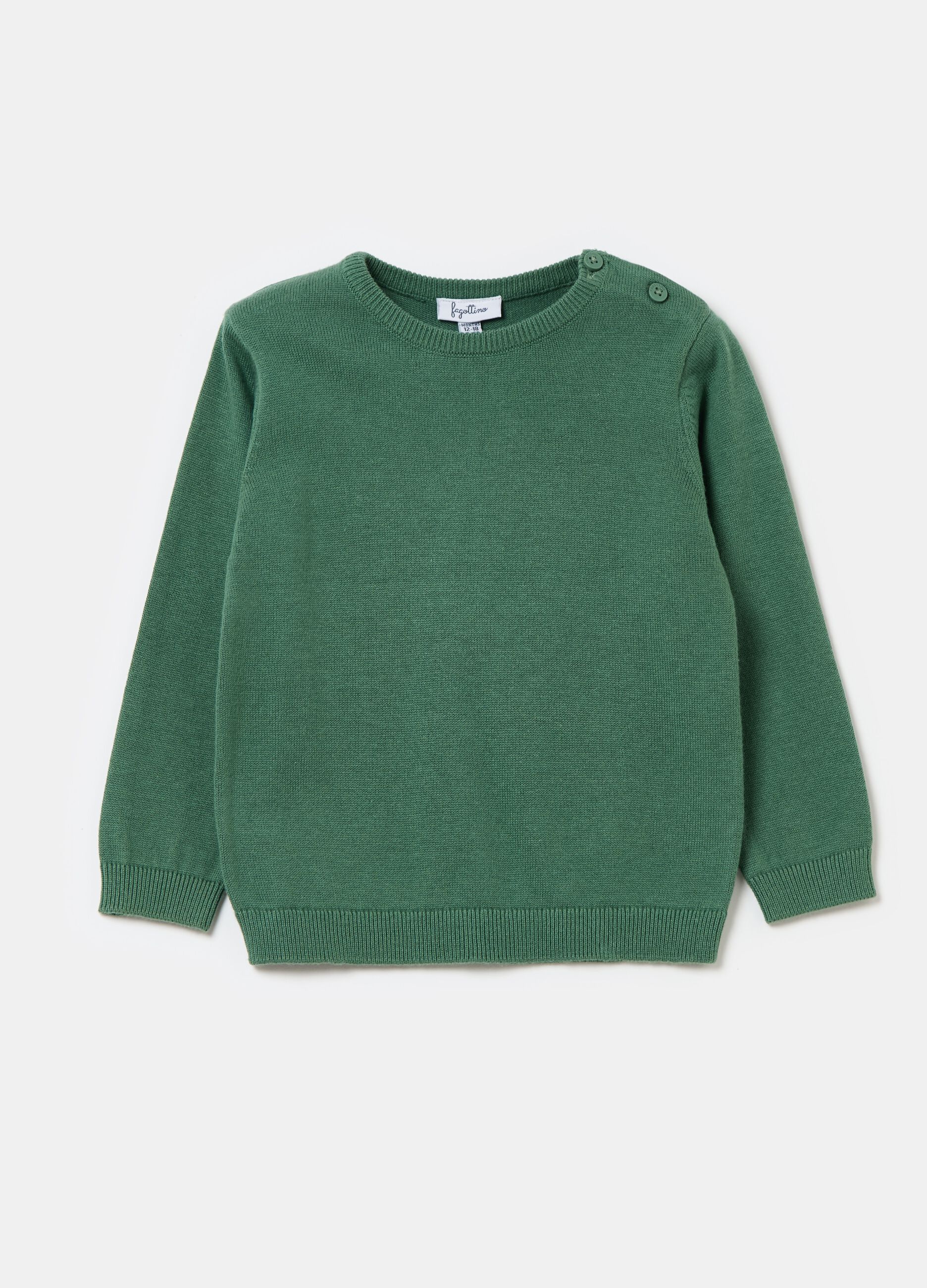 Solid colour 100% cotton knit pullover