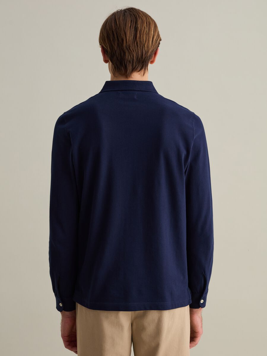 Long-sleeved polo shirt in piquet_2