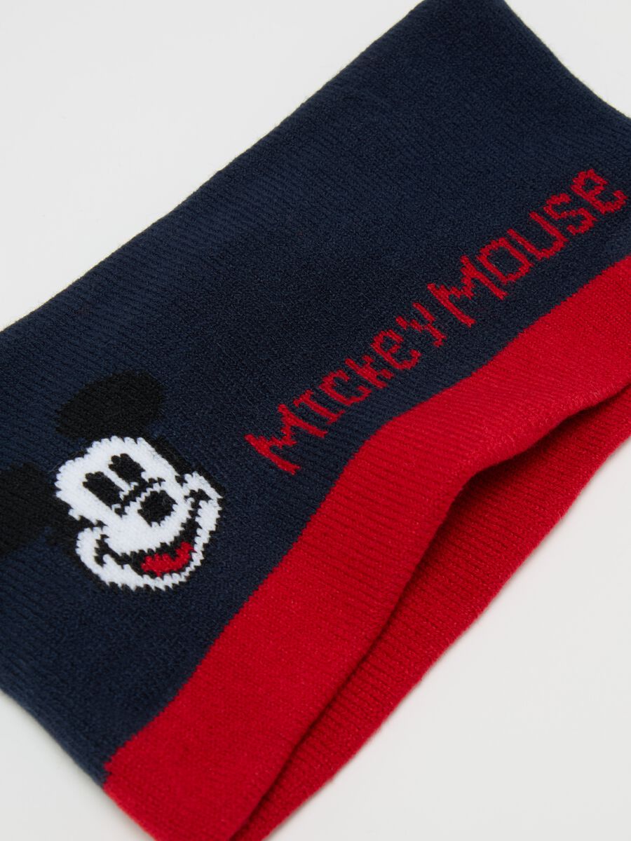 Knit neck warmer with Mickey Mouse design_1