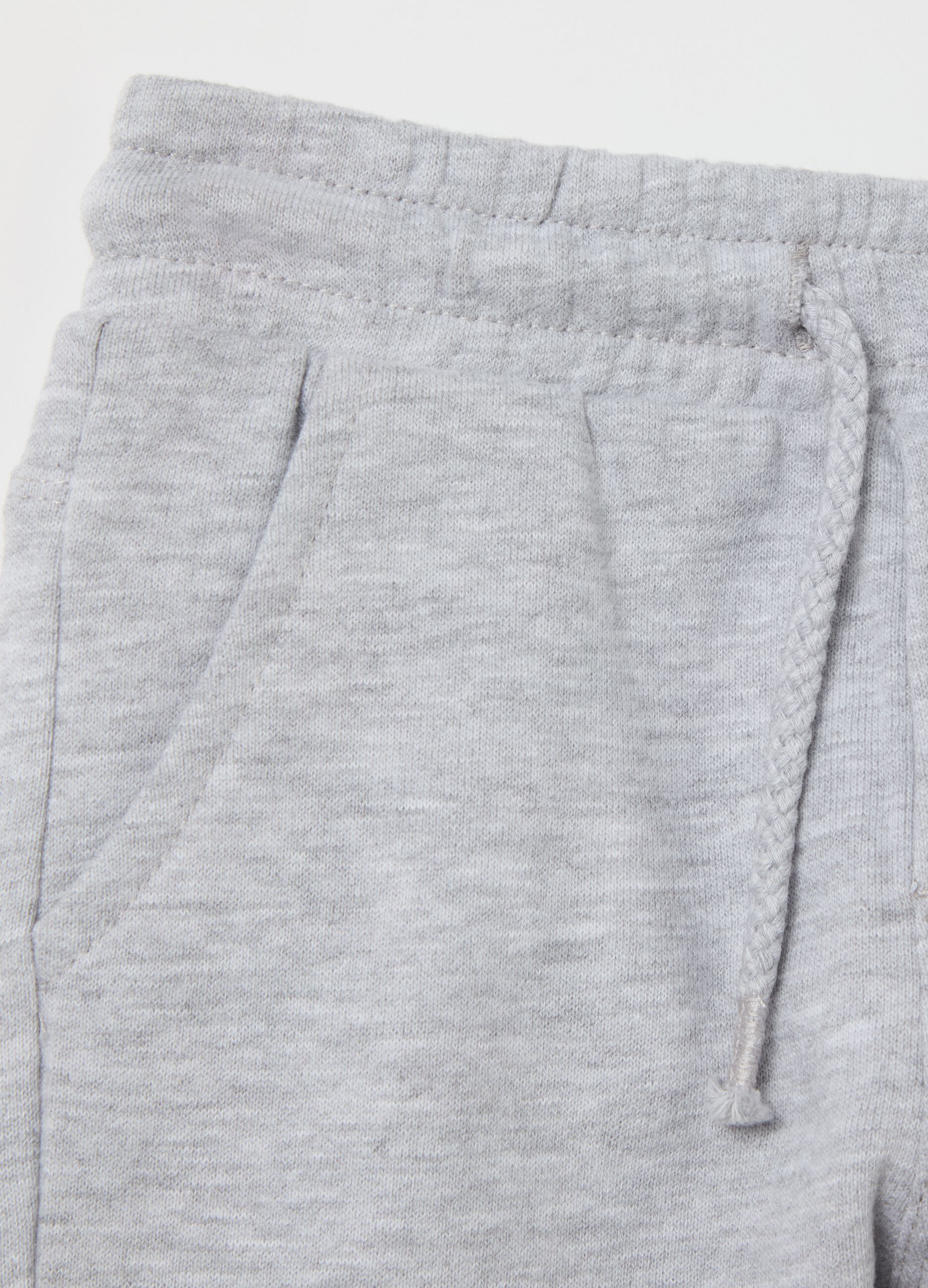 Fleece joggers with drawstring and print