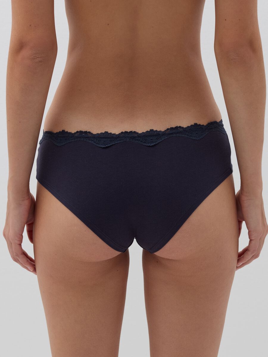 Knicker shorts in organic cotton with lace trim_3