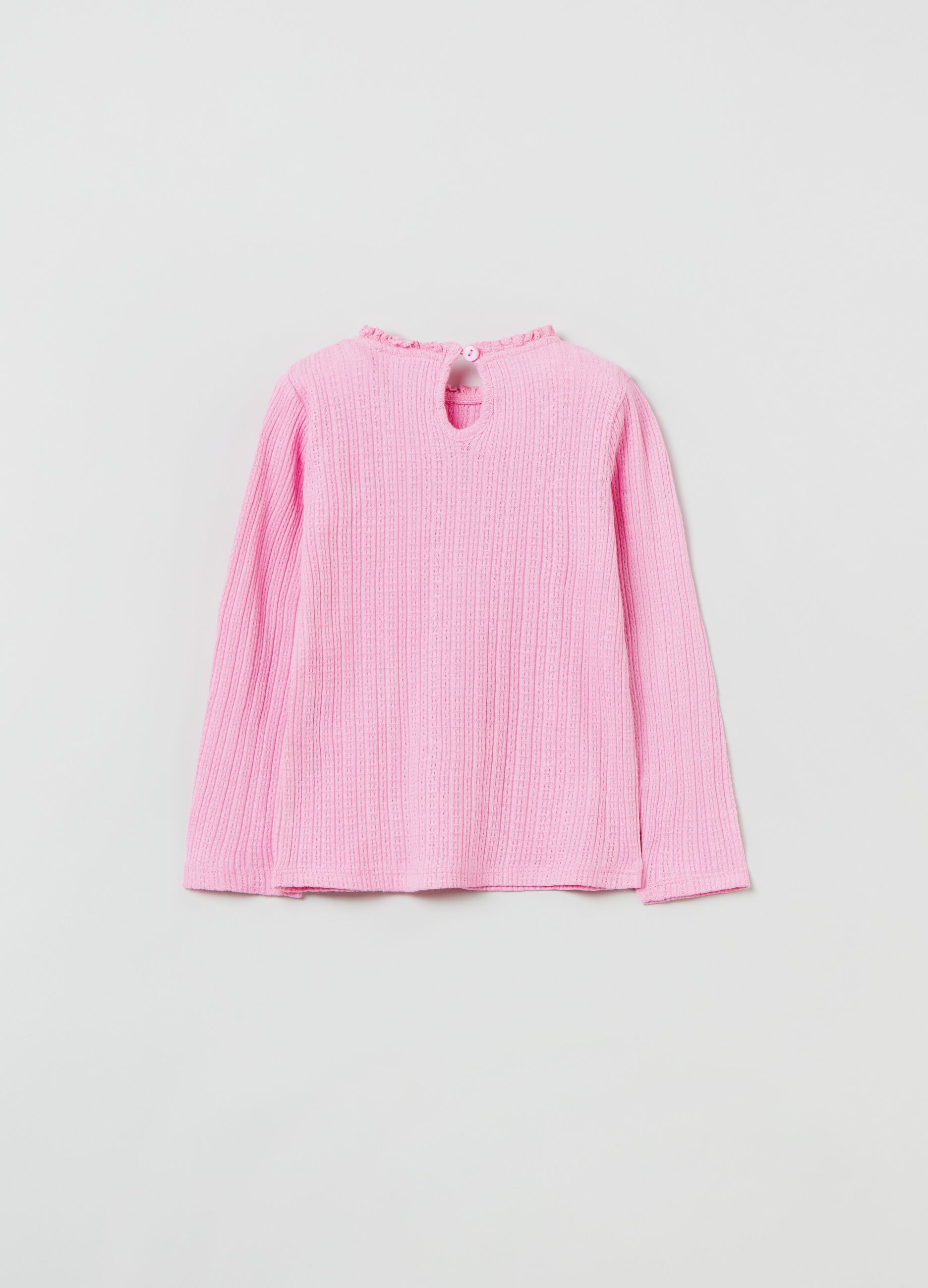 Long-sleeved T-shirt with ruffles