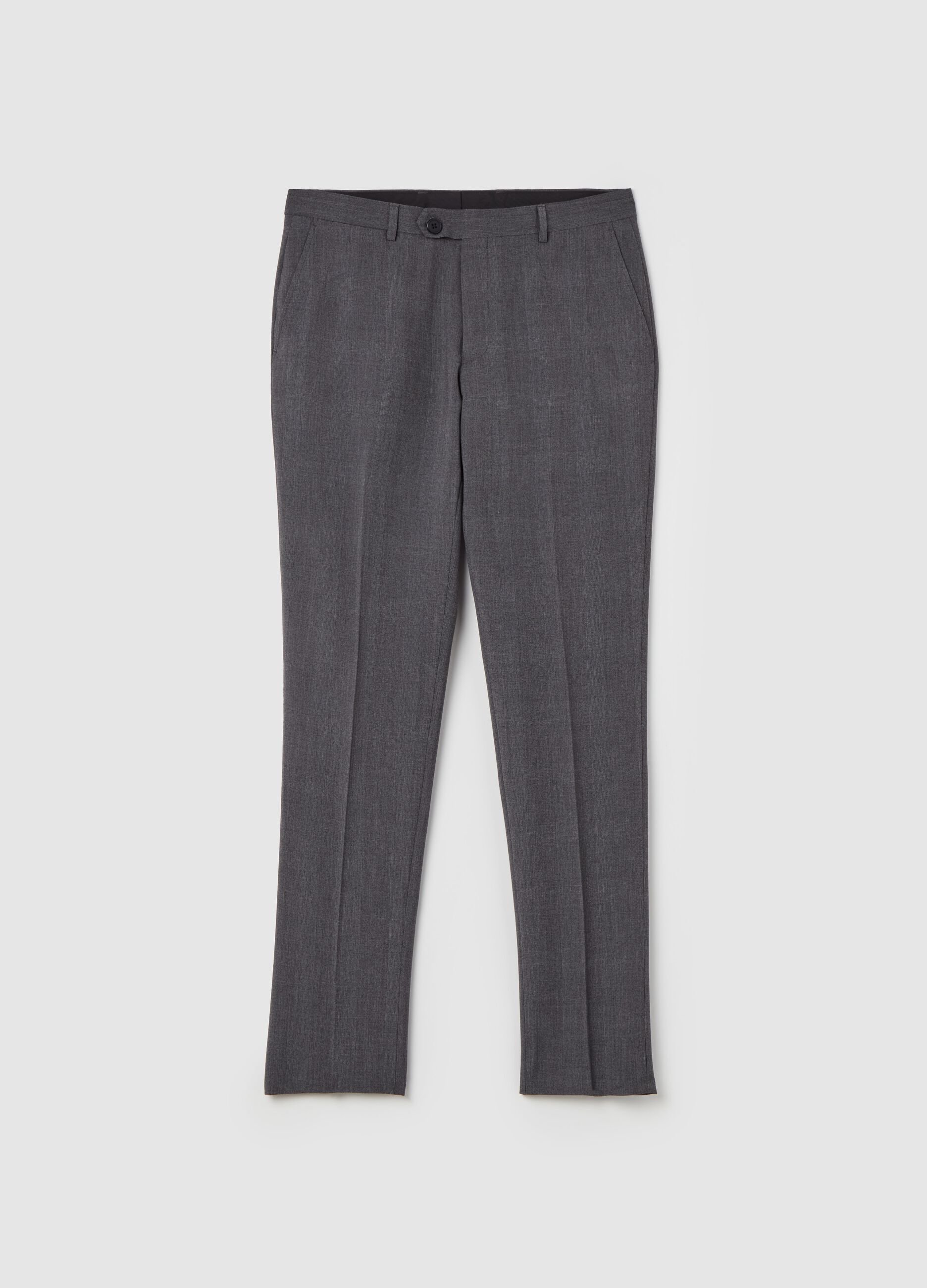 Mélange easy-fit trousers