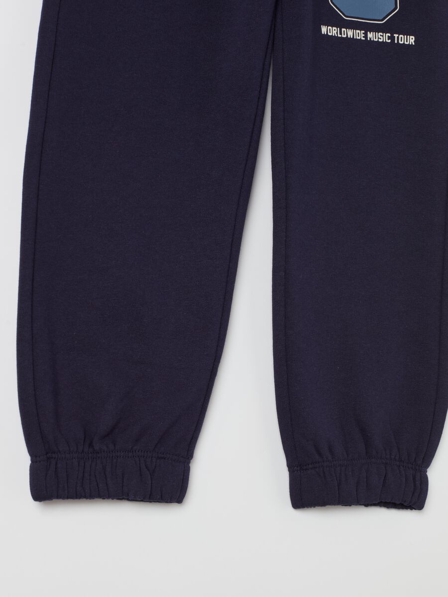 Fleece joggers with drawstring and print_2