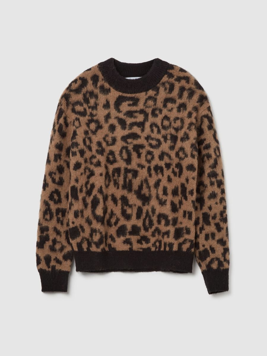 Pullover with animal print motif_4