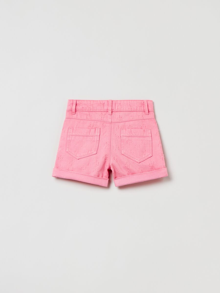 Distressed cotton shorts_1