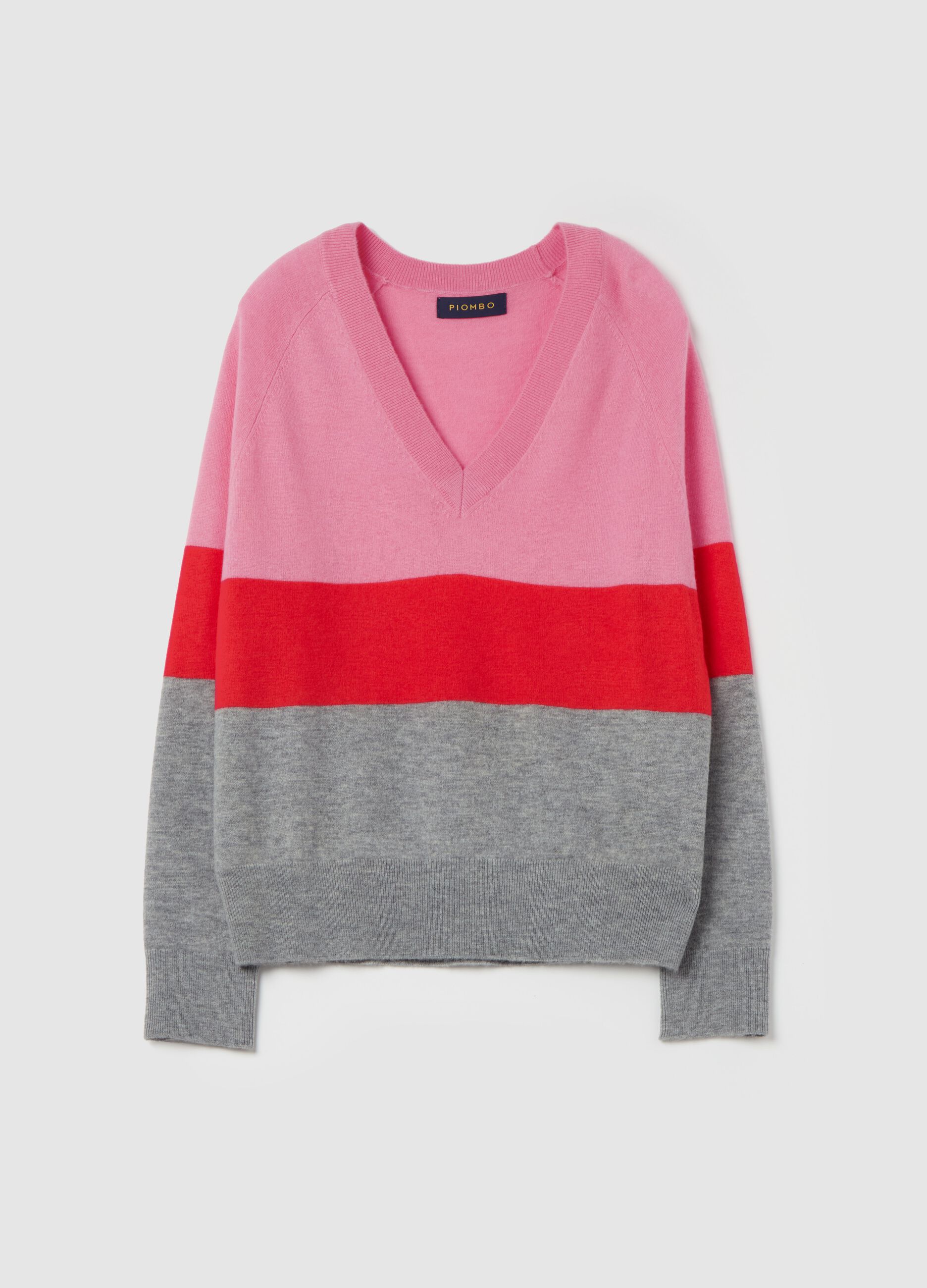 Colourblock wool pullover