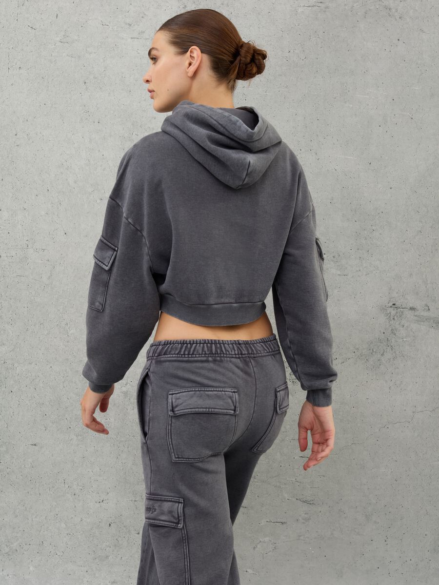 Crop Cargo Hoodie Vintage Grey_2