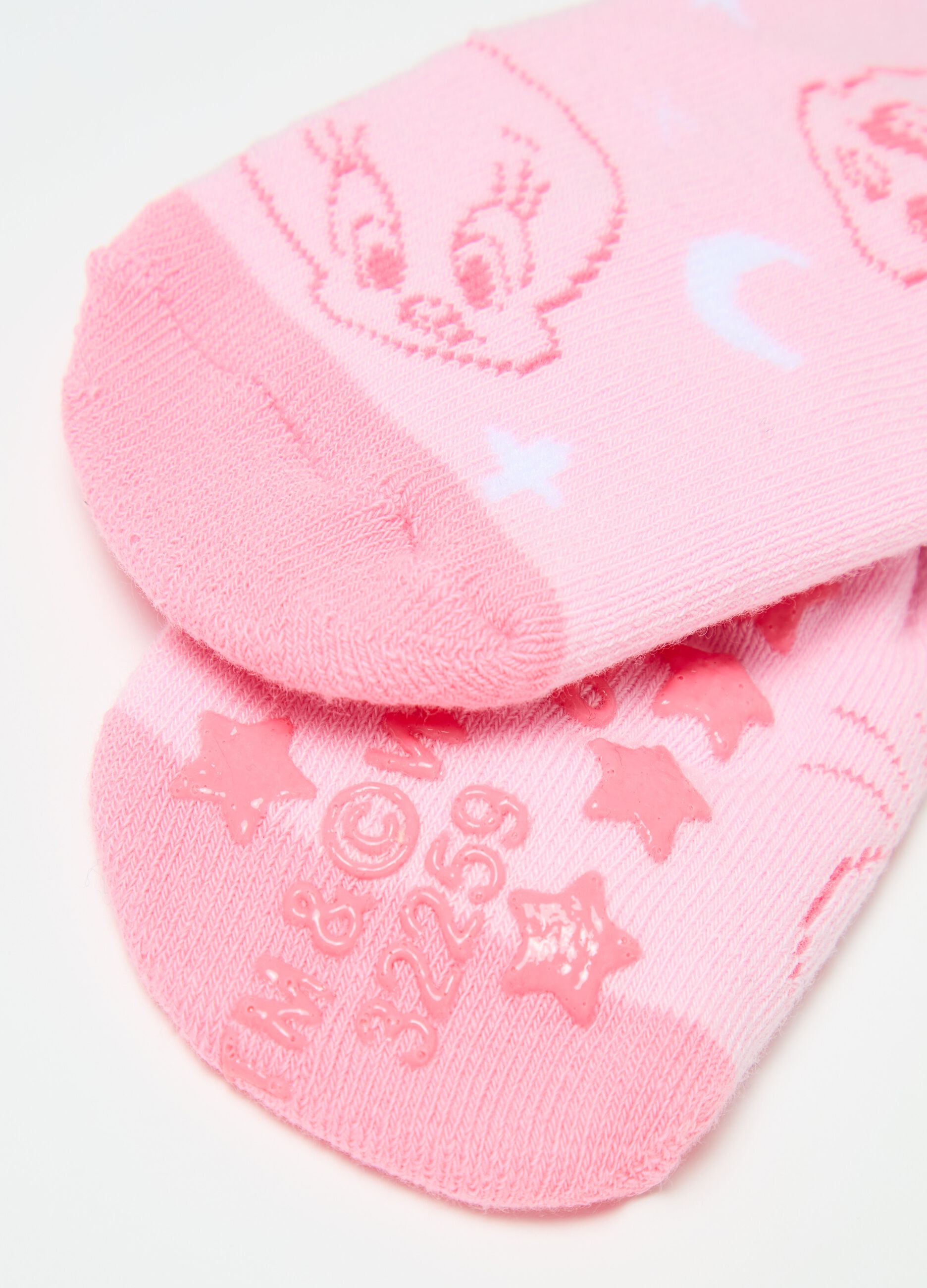 Two-pair pack slipper socks with Tweetie Pie design