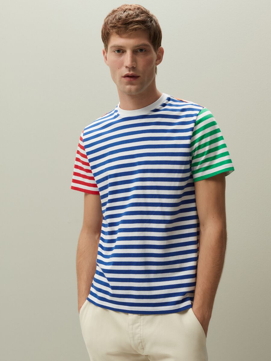 Multicoloured striped T-shirt_3