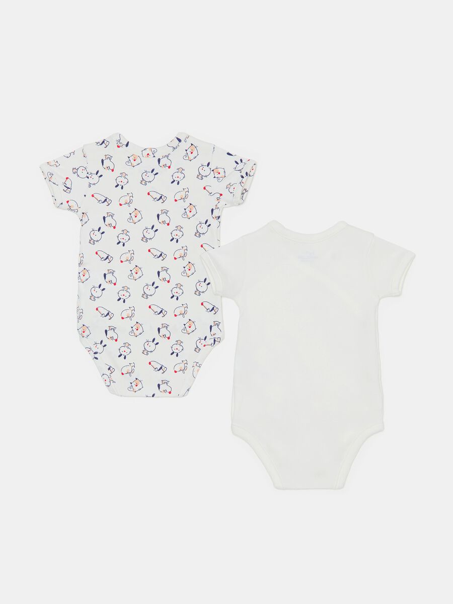 Two-pack bodysuits with short sleeves and print_1