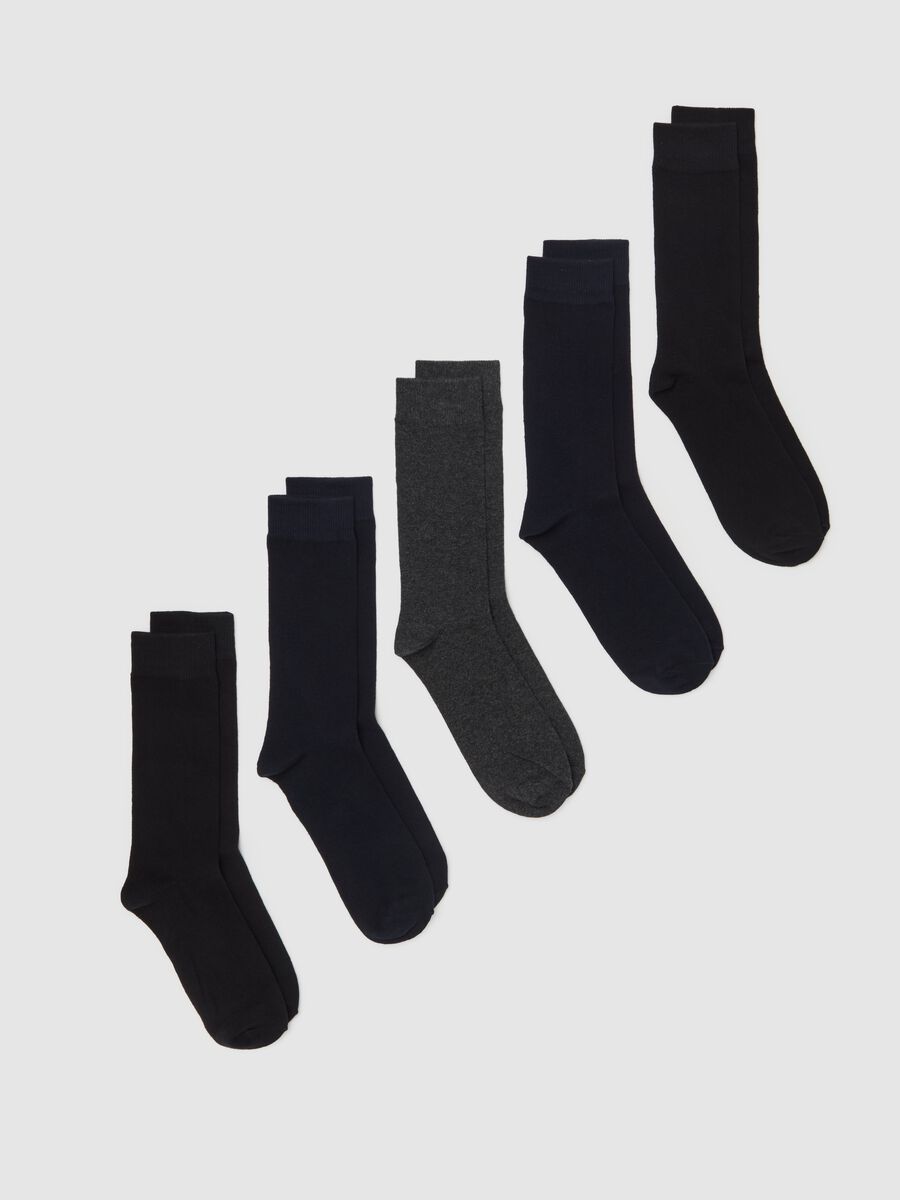 Five-pair pack mid-length stretch socks_0