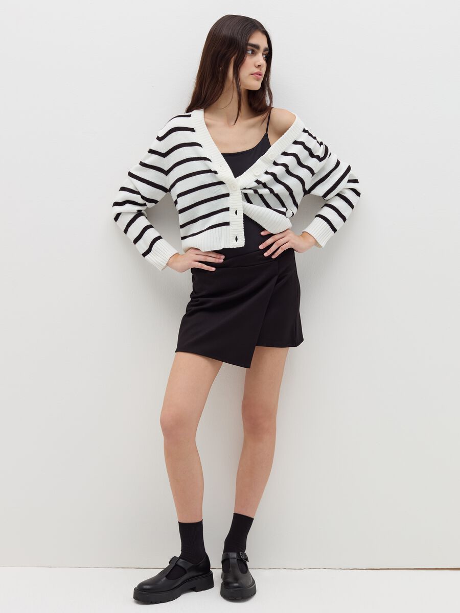 Cardigan with striped pattern and V neck_0