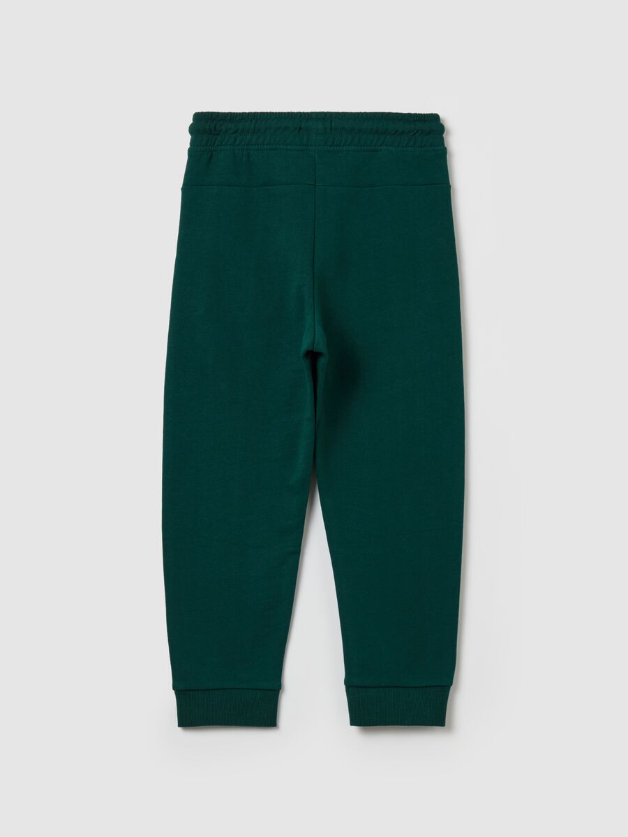 Fleece joggers with drawstring and college embroidery_1