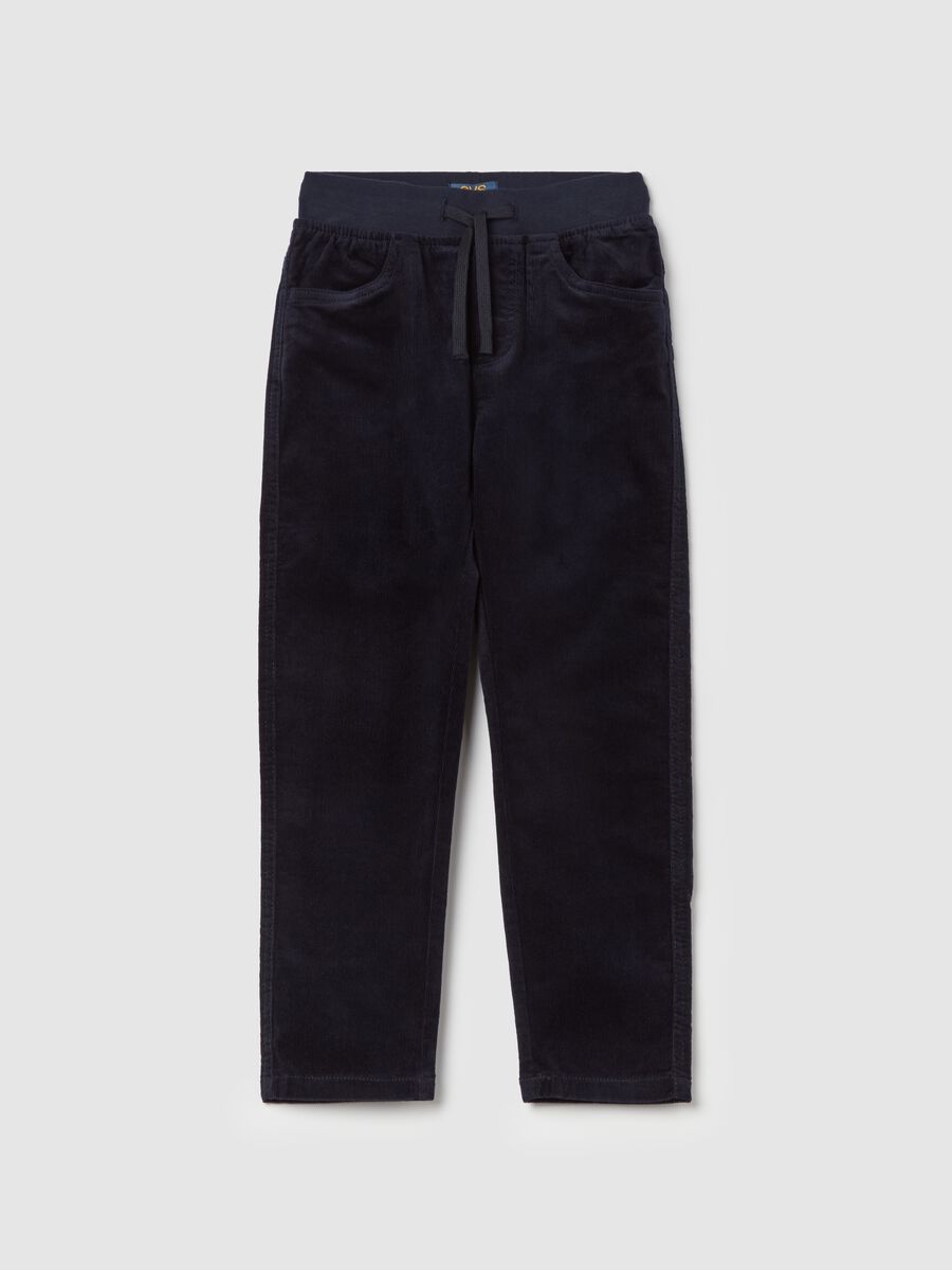 Corduroy joggers with drawstring_0