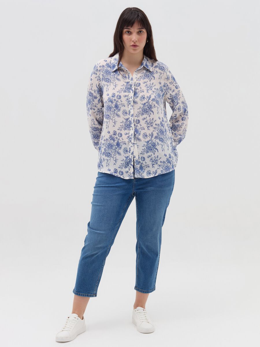 Curvy shirt with toile print_0