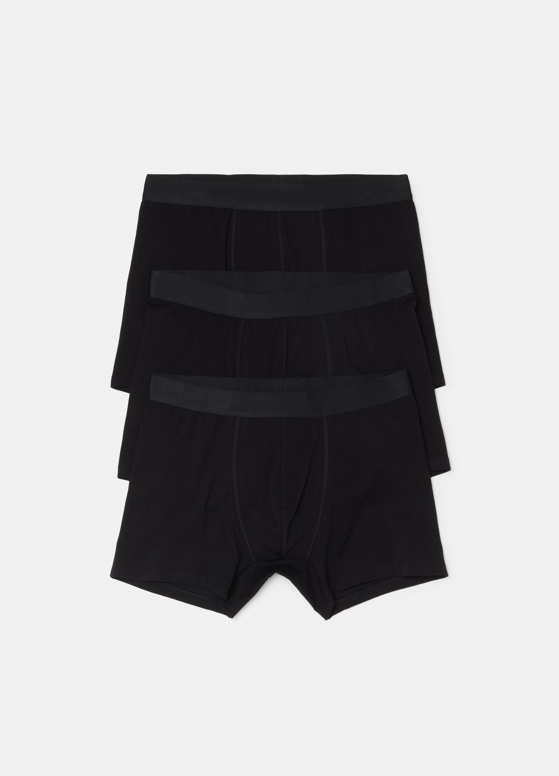 Three-pack midi boxer shorts with external elastic