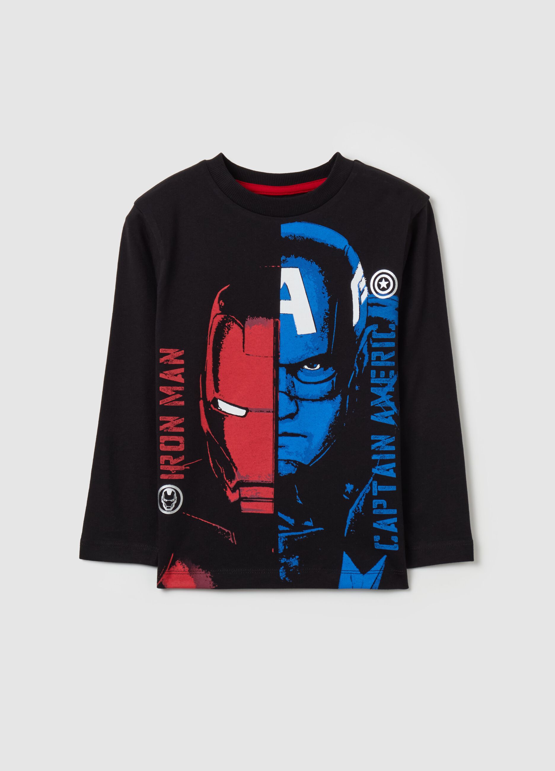 Iron Man and Captain America T-shirt with long sleeves