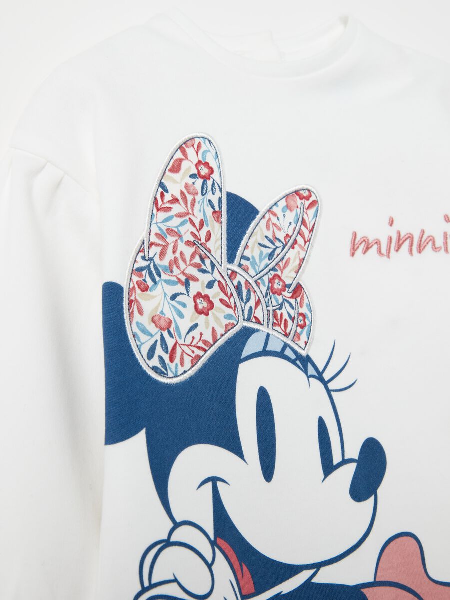 Organic cotton T-shirt with Minnie Mouse print and embroidery_2