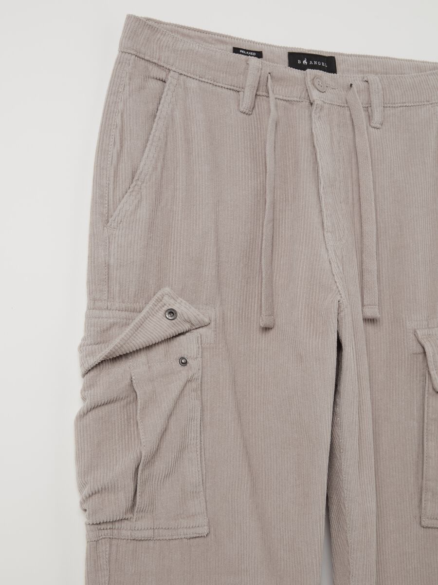 Cargo joggers in corduroy with drawstring_5