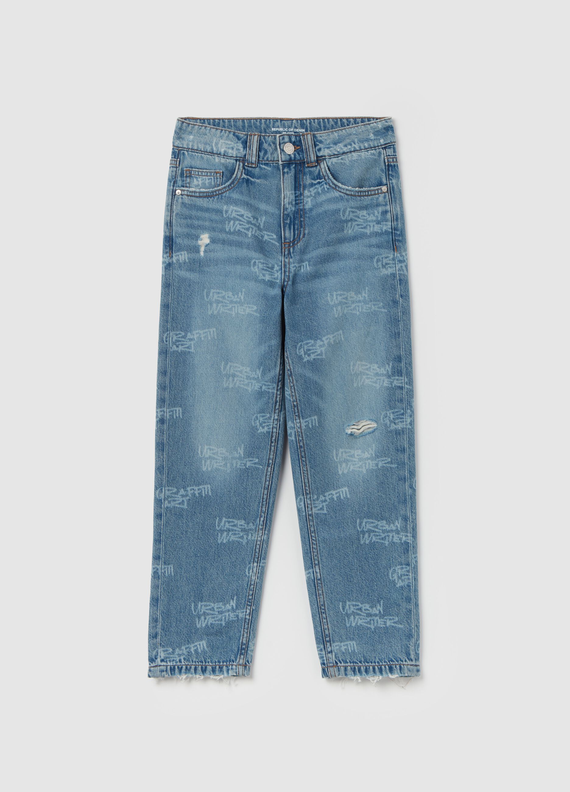 Relaxed-fit jeans with lettering print