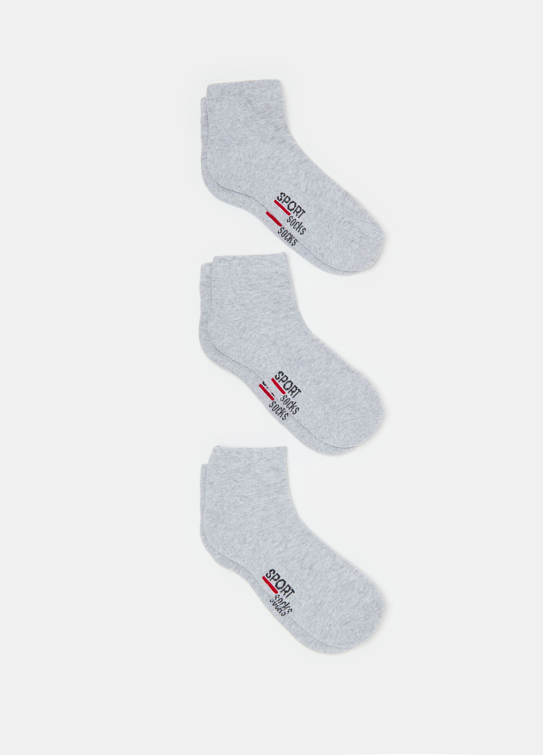 Three-pair pack short stretch fitness socks